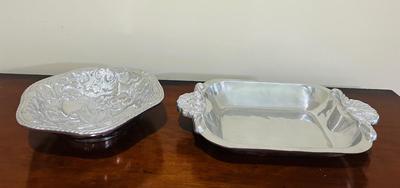 PEWTER Marked Serving dishes