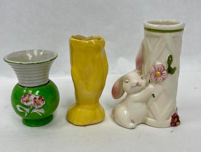 Three Vintage Miniature Ceramic Vases