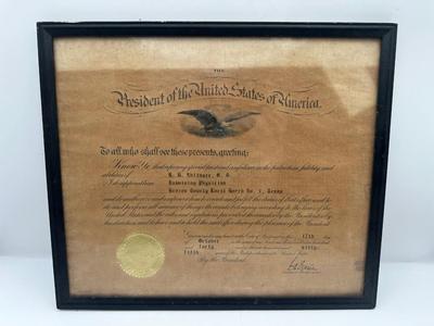 Service of Examining Physician B.B. Ehlinger Certificate, 1940