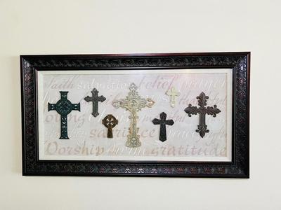 Large Framed Cross Picture