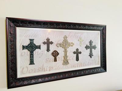 Large Framed Cross Picture