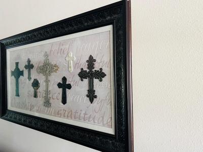 Large Framed Cross Picture
