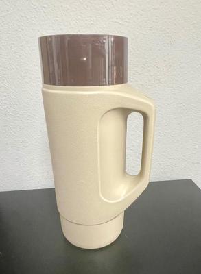 Vintage Large Plastic Thermos tan / brown