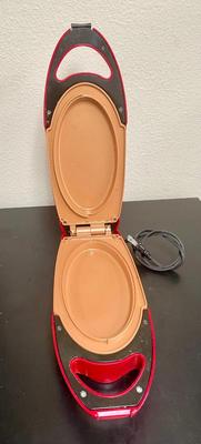 Red Copper 5 Minute Chef Electric Frying Pan Smokeless Non-stick Steak Grill Pan Pizza Pan