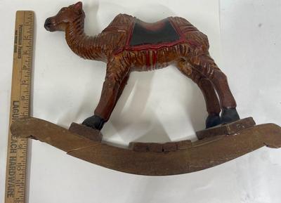 Large Wooden Carved Camel Rocking toy