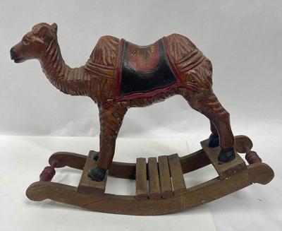 Large Wooden Carved Camel Rocking toy