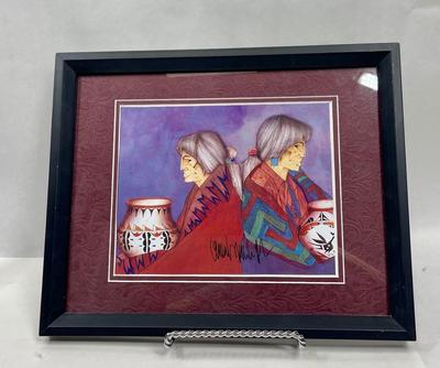 Signed Southwestern American Indian Framed artwork