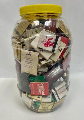 Lot of Vintage Matches in extra large Plastic Jar - Treasure Hunt