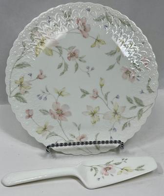 Mikasa Pastel Garden Serving Plate Platter and Serving Spatula