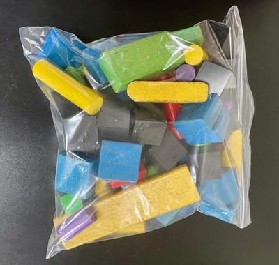 Bag of Multicolor Wooden Building Blocks