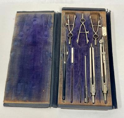 Antique Apollo Drafting Tools with case