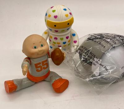 Jack in the Box in Raiders Helmet, Cabbage Patch Football Player, and 2 other toys