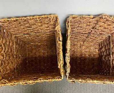 Pair of Wicker Laundry Baskets with Lids