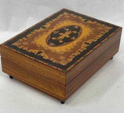 Vintage Inlayed Wood Box Made in Italy