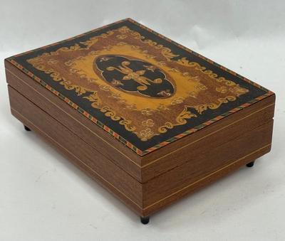 Vintage Inlayed Wood Box Made in Italy