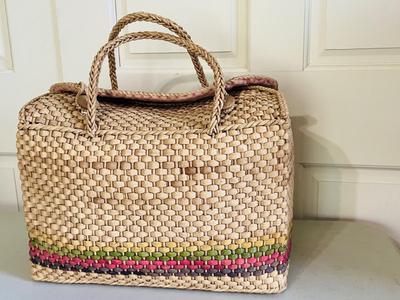 Three Vintage Large Raffia & Woven Bags