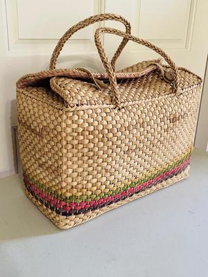 Three Vintage Large Raffia & Woven Bags