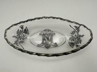 Mardi Gras Favor Krewe of Moslem Vintage Silver Glass Dish
