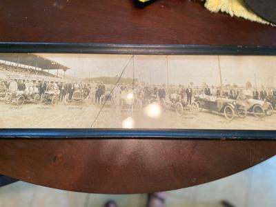 Antique panoramic photo of 1st international cycle car races