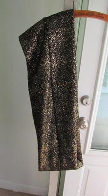Ladies Winter Neck Scarf/Shawl, Black With Gold Glitter, Express Label