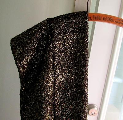 Ladies Winter Neck Scarf/Shawl, Black With Gold Glitter, Express Label