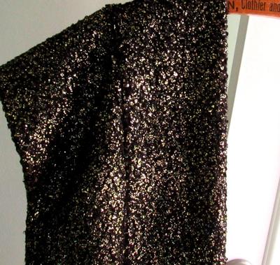 Ladies Winter Neck Scarf/Shawl, Black With Gold Glitter, Express Label