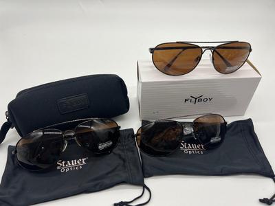 3 Pair NEW STAUER Copper Flyboy Sunglasses UV400 Lens