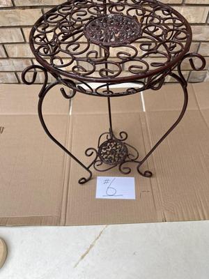 Ornate Wrought Iron Side / Patio Table