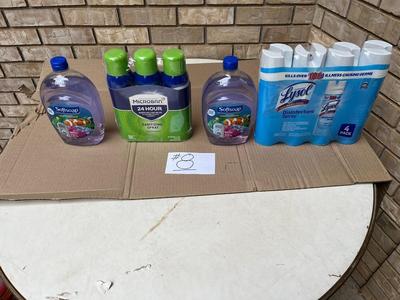 2 Soft Soap, 3 Microban Sanitizing Spray, 4 Spray Cans Lysol