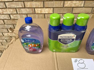 2 Soft Soap, 3 Microban Sanitizing Spray, 4 Spray Cans Lysol