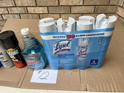 Pressure Washing Concentrate, Silicone Spray, Fogging Oil, 4 Cans Lysol, Windex