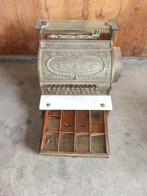 Antique Brass national cash register, Dayton Ohio Factory # 888827