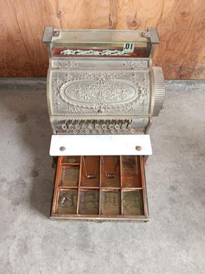 Antique Brass national cash register, Dayton Ohio Factory # 888827