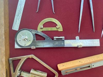 Vintage & Antique tools in display case