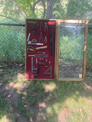 Vintage & Antique tools in display case