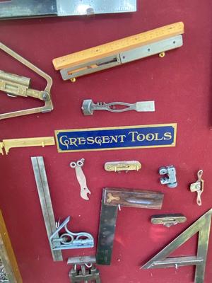 Vintage & Antique tools in display case
