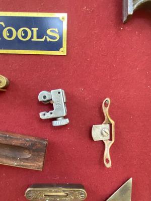 Vintage & Antique tools in display case