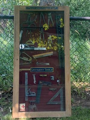 Vintage & Antique tools in display case