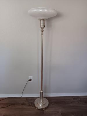 Torchiere Floor lamp with beautiful Opalescent white glass shade