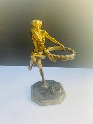 1927 Frankart Brass nude - Dancing lady smoke stand with two books 1927 models & Frankart