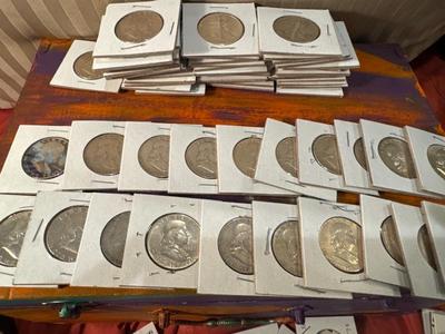 Lot of 20 BENJAMIN FRANKLIN .50c silver US COIN