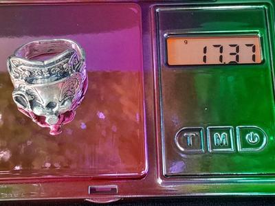 An astonishing Navajo Sterling silver saddle ring.