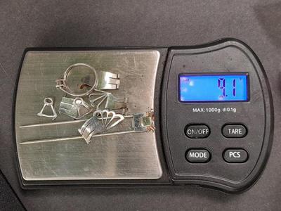 18K white gold scrap = 18k marked