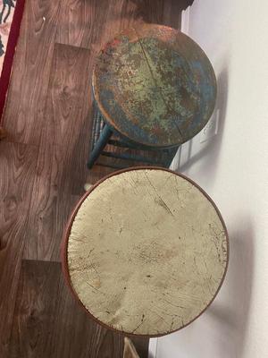 Artist Steve Bauman. Stools