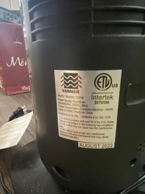 30” Warmwave heater with remote -