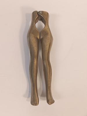 Rare Legs for Days Vintage Polished Bronze Nutcracker