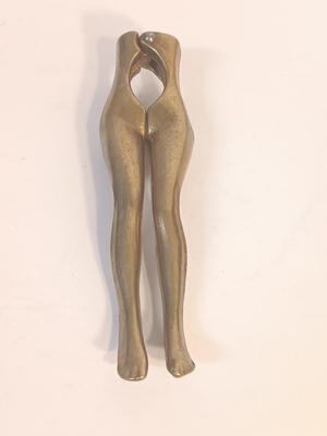 Rare Legs for Days Vintage Polished Bronze Nutcracker