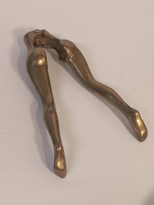Rare Legs for Days Vintage Polished Bronze Nutcracker