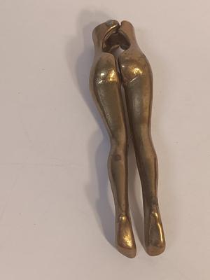 Rare Legs for Days Vintage Polished Bronze Nutcracker
