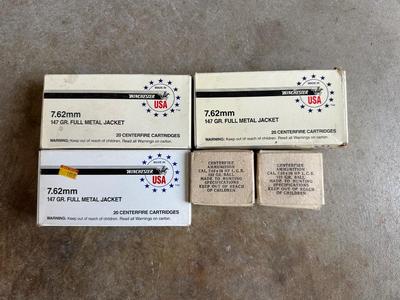 5 BOXES OF 7.62 AMMUNITION
